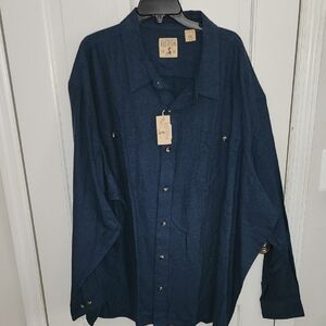 Red HEAD brand CO MENS 5XL Deep Blue Casual Button-Down Shirt